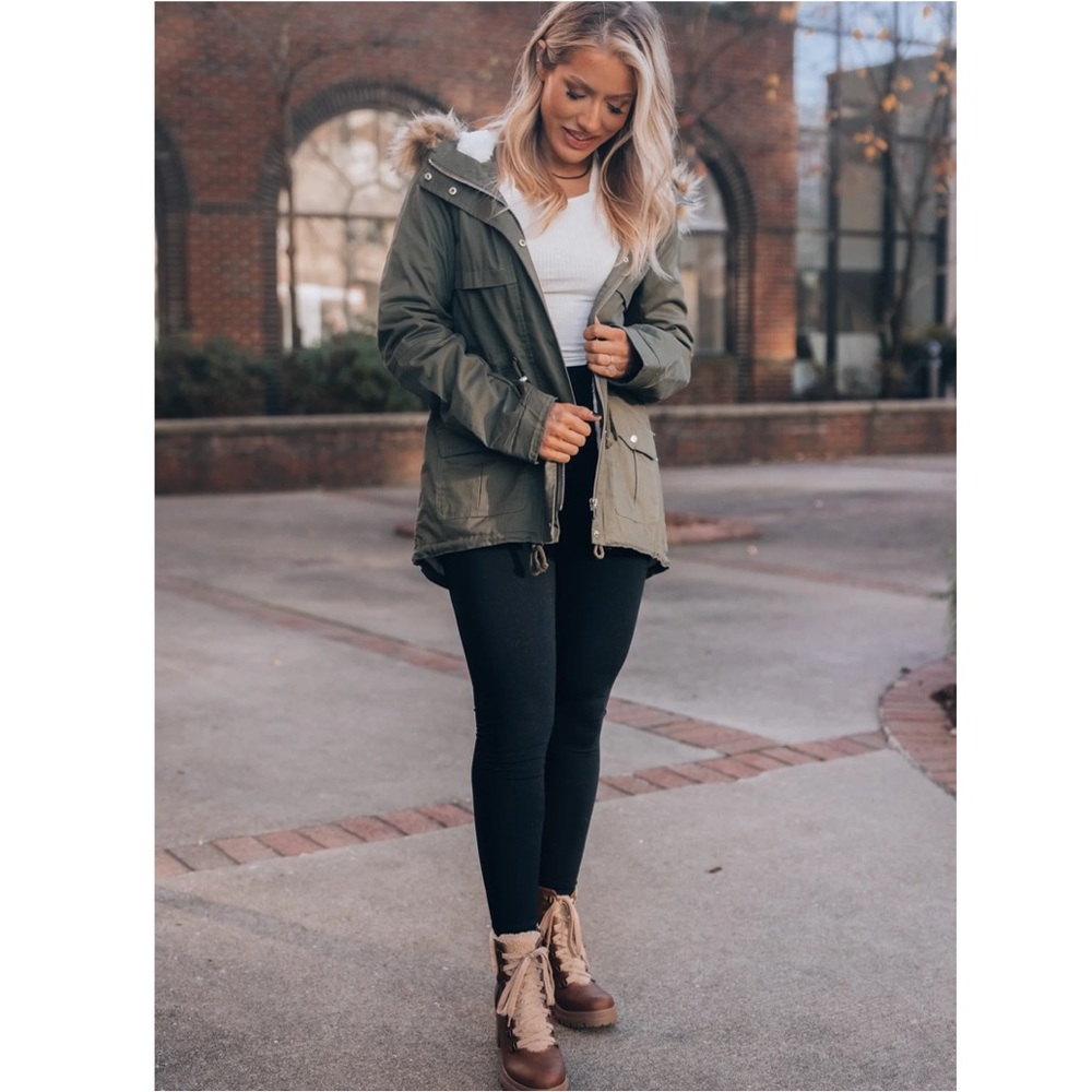 Brown Sherpa Lace-Up Lug Sole Combat Booties - Picture 10 of 16